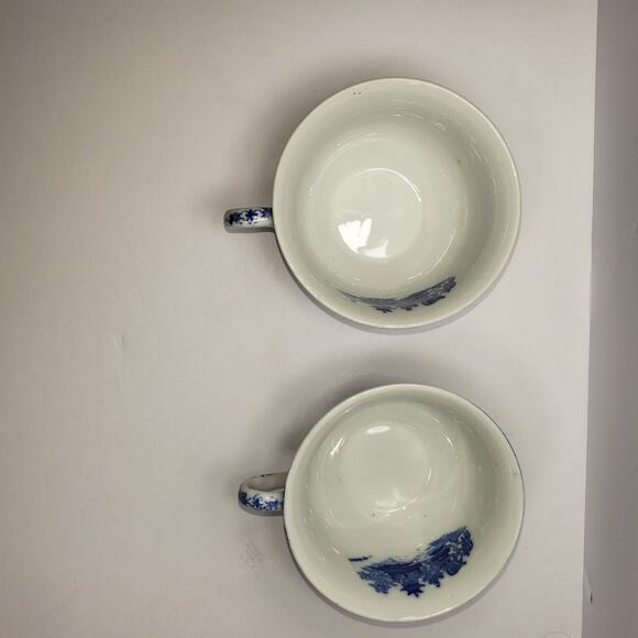Vintage Set of 2 Blue Willow Porcelain Tea Cups Made in Japan - Picture 7 of 10